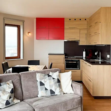 Panoramic Sea View Studio Raversijde Oostende 公寓 *